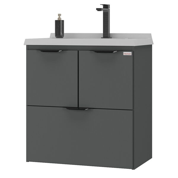 Gabinete para Banheiro 58,5x56,2x33cm Chumbo Luiza Fabribam