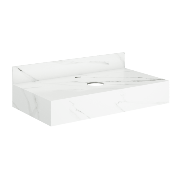 Pia Banheiro Porcelanato Bancada 80cm Sem Cuba Branco